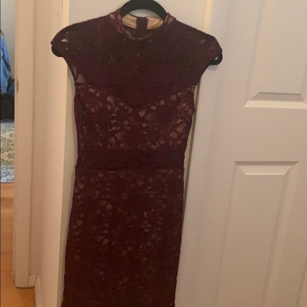 Maroon Lace Dress